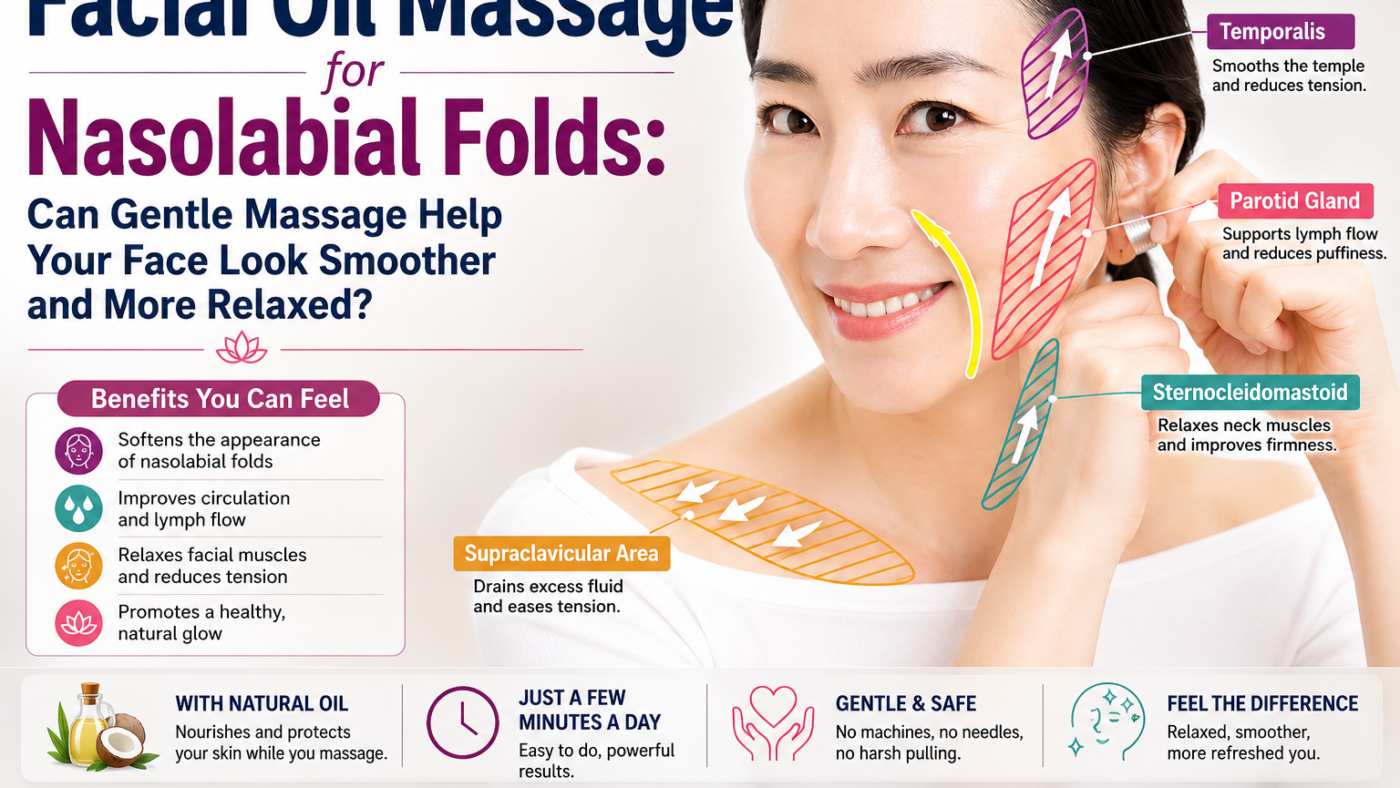 Facial massage for nasolabial folds