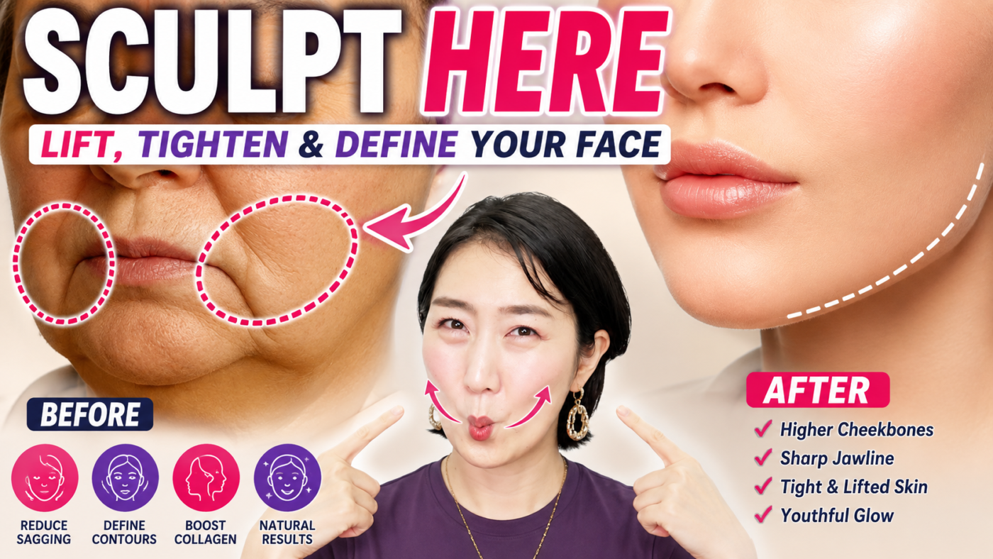 cheek and jaw exercises for facial muscle relaxation and a more defined look