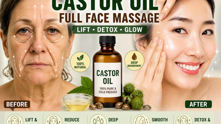 castor oil face massage for skin hydration and facial relaxation