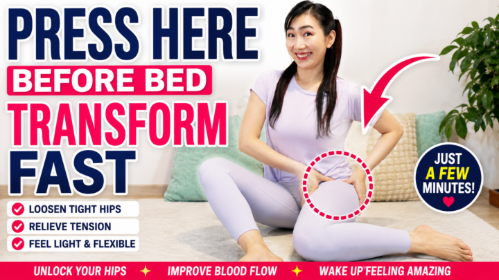 hip mobility before bed with gentle stretches and self massage for tight hips