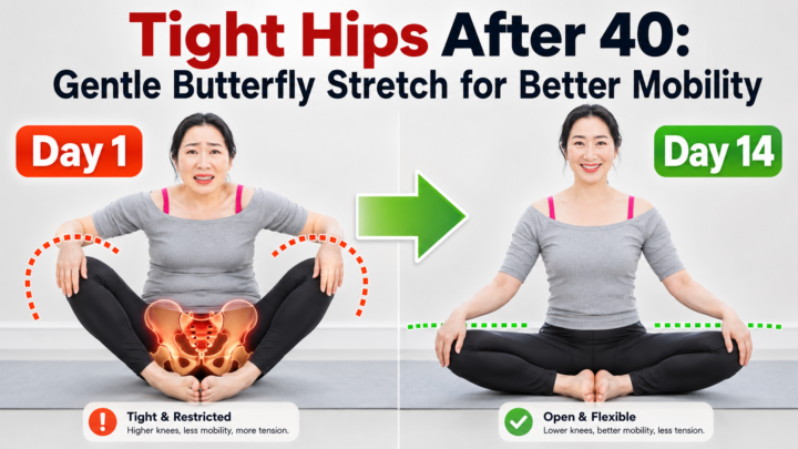 Tight hips after 40 butterfly stretch and hip mobility exercises