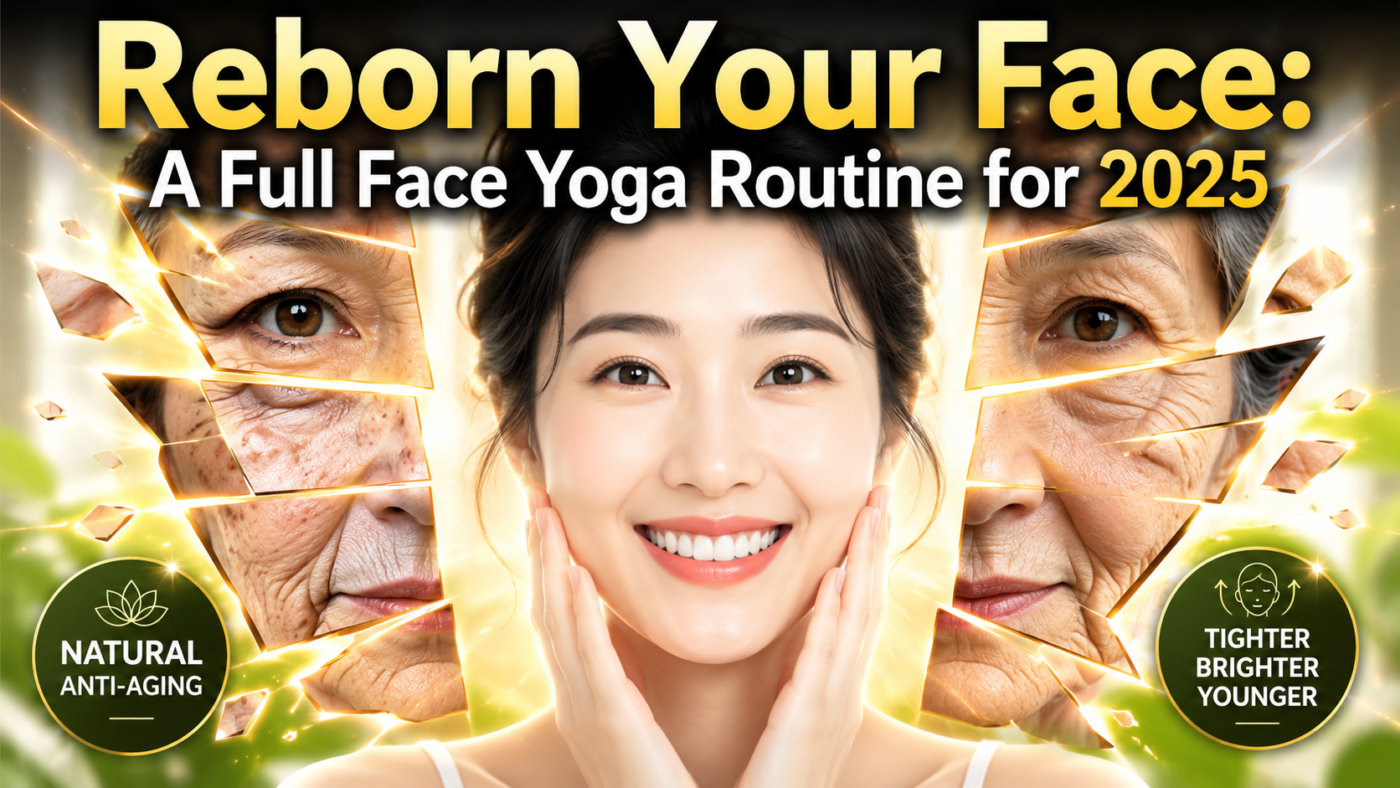 Face yoga after 40 full face exercise routine for cheeks jaw eyes lips and scalp