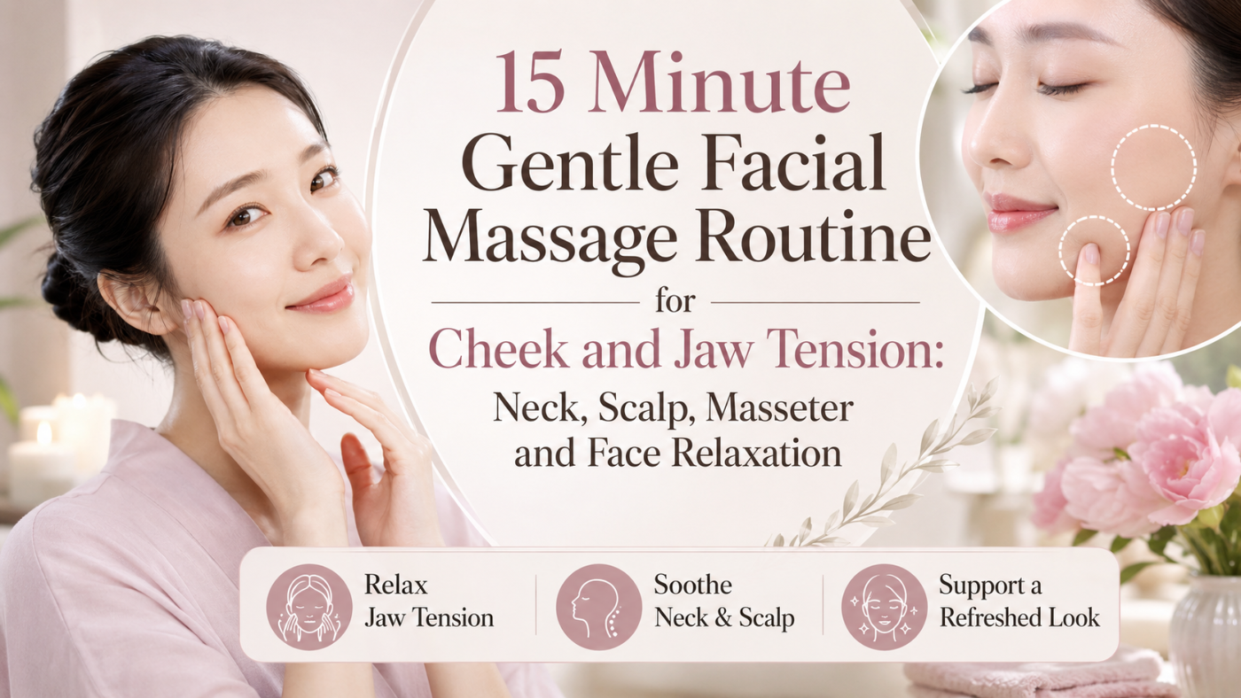 15 Minute Gentle Facial Massage Routine for Cheek and Jaw Tension: Neck, Scalp, Masseter and Face Relaxation