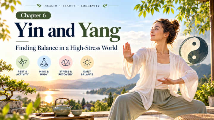 Yin and yang balance with tai chi, rest, stress recovery and daily energy