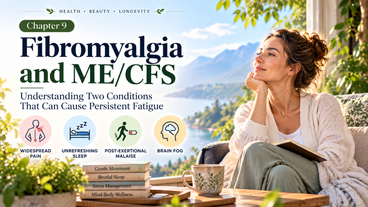 Fibromyalgia and ME/CFS symptoms including widespread pain, unrefreshing sleep, post-exertional malaise and brain fog