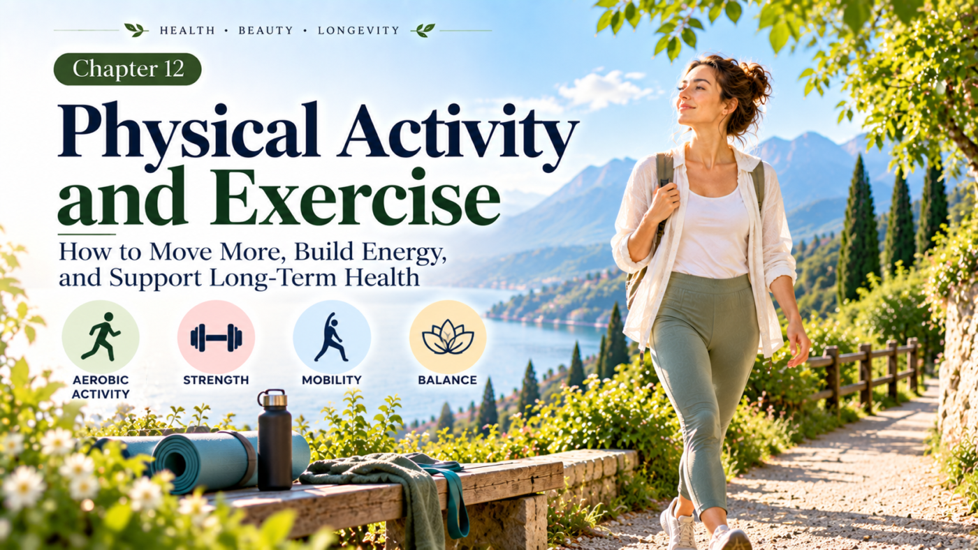 Physical activity and exercise including aerobic activity, strength, mobility and balance