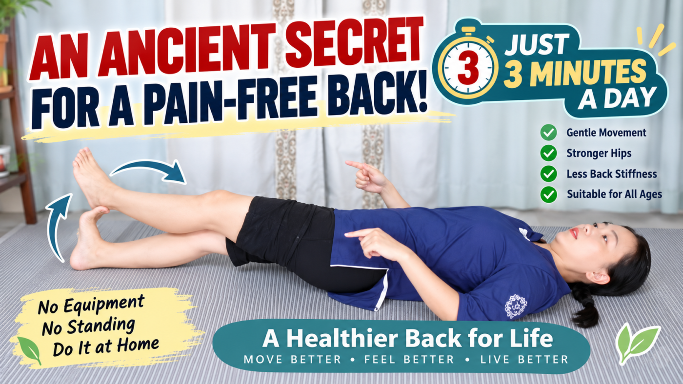 Bed exercise for lower back pain with gentle hip mobility movement