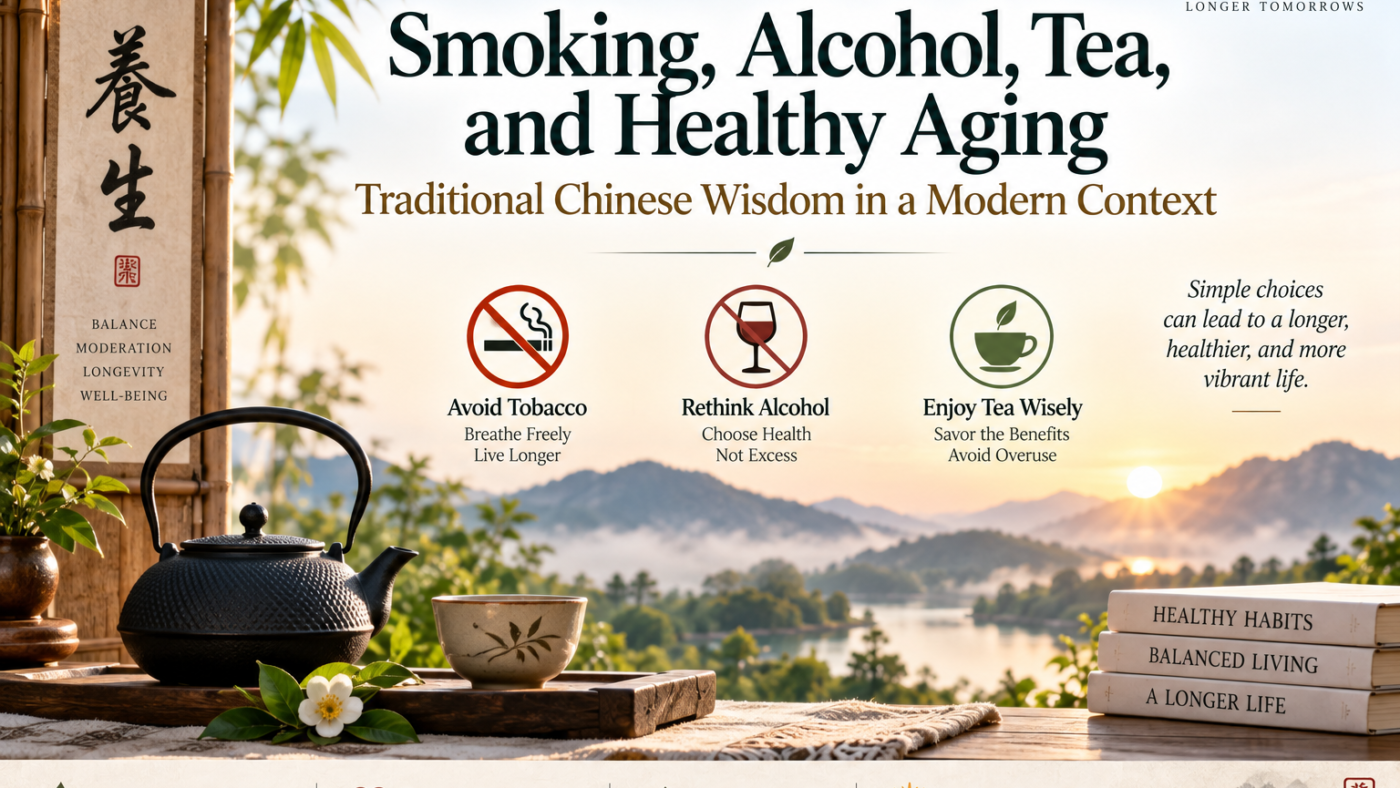 Smoking alcohol and tea in healthy aging through traditional Chinese wisdom and modern health science