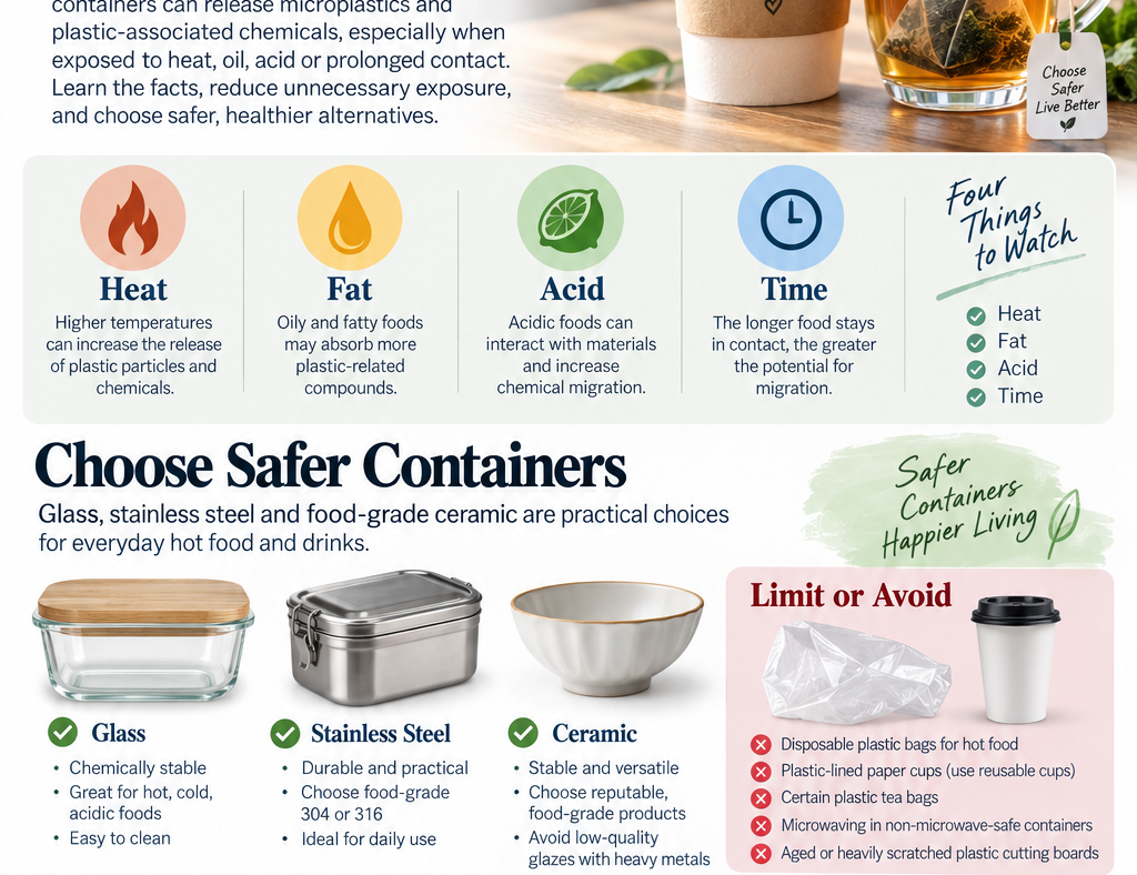 Microplastics in hot food and safer container choices