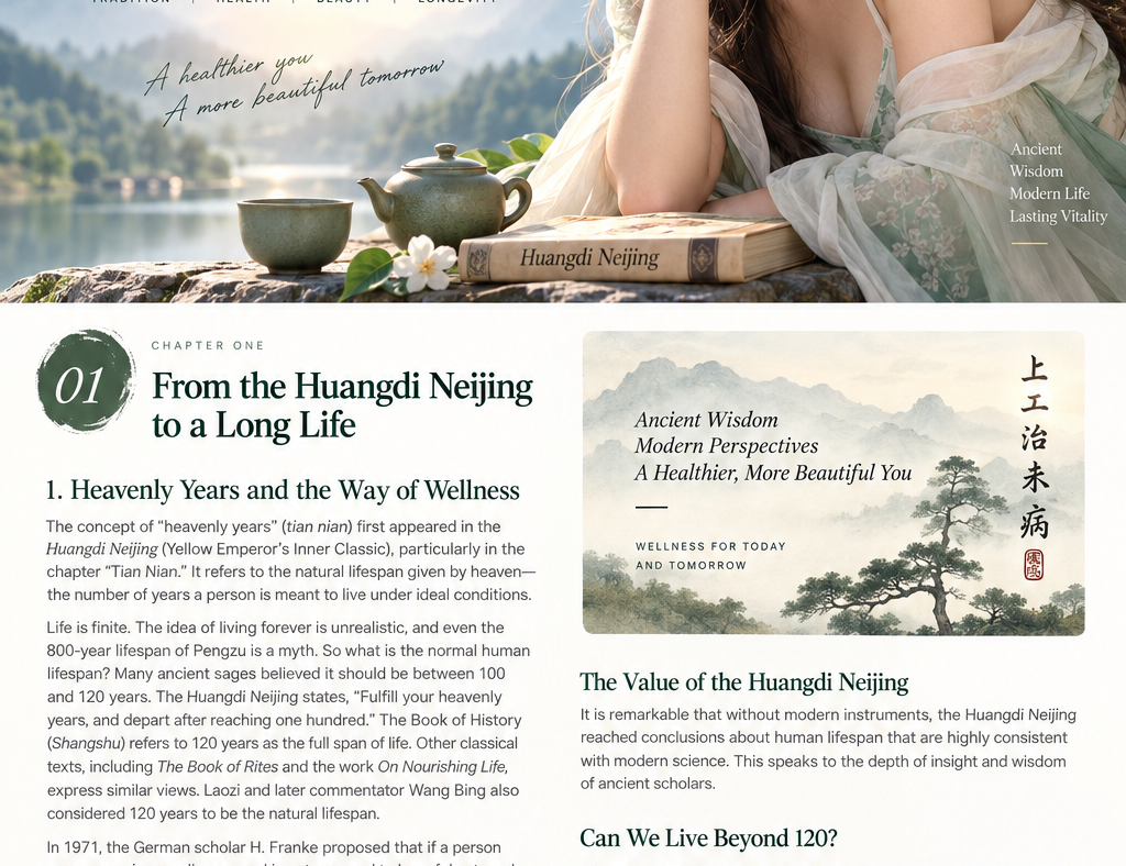 Huangdi Neijing longevity and healthy aging principles