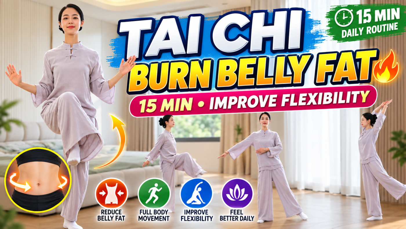 15-minute Tai Chi routine with 15 gentle full-body exercises
