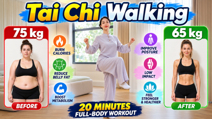 20-minute Tai Chi walking workout with 20 gentle standing exercises