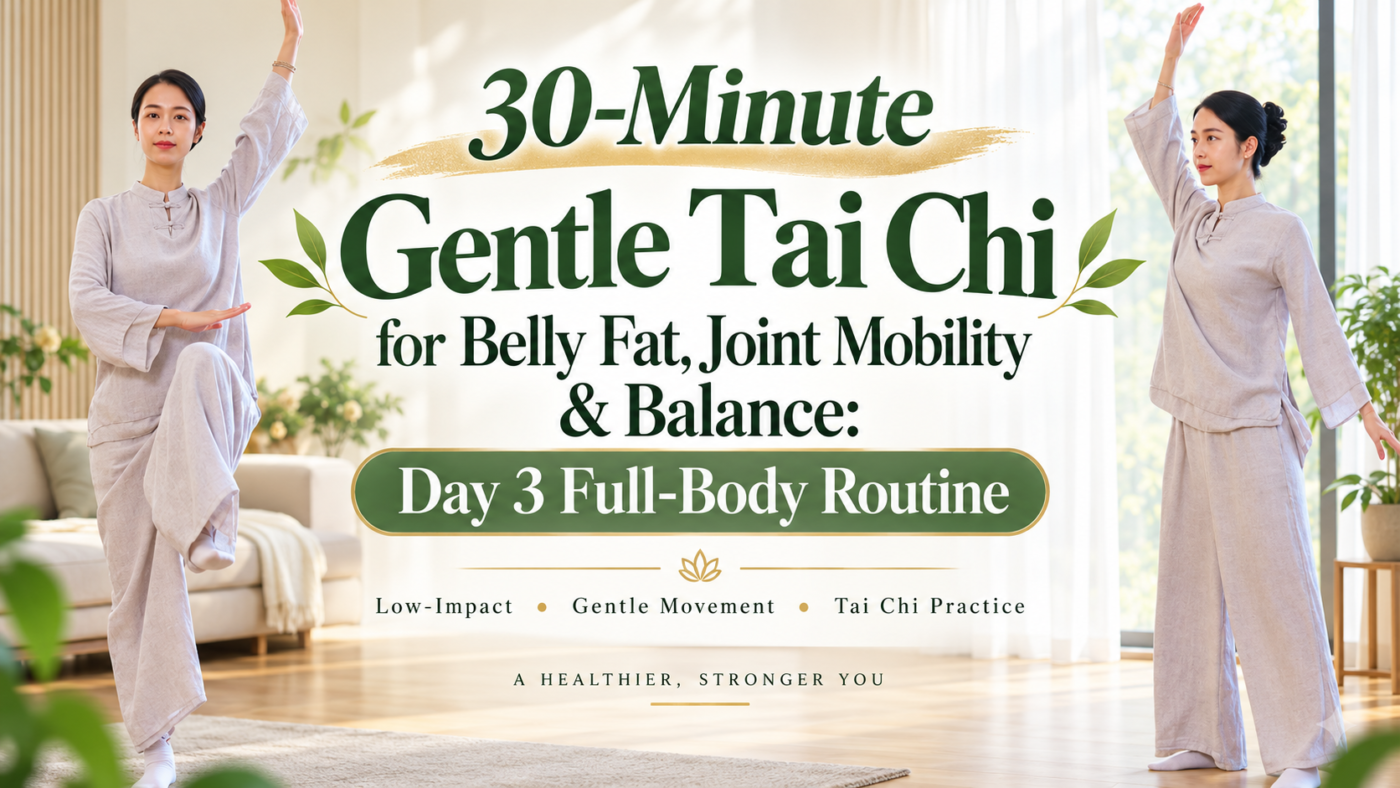 30-Minute Gentle Tai Chi for Belly Fat, Joint Mobility and Balance: Day 3 Full-Body Routine