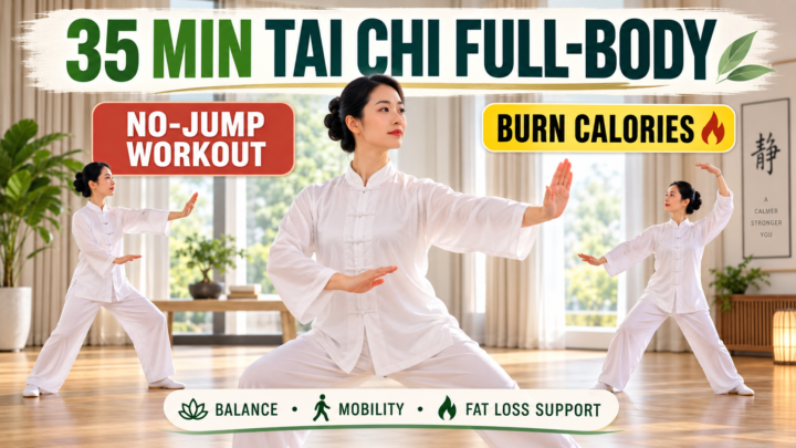 Tai chi workout for weight loss with a 35-minute no-jump full-body routine