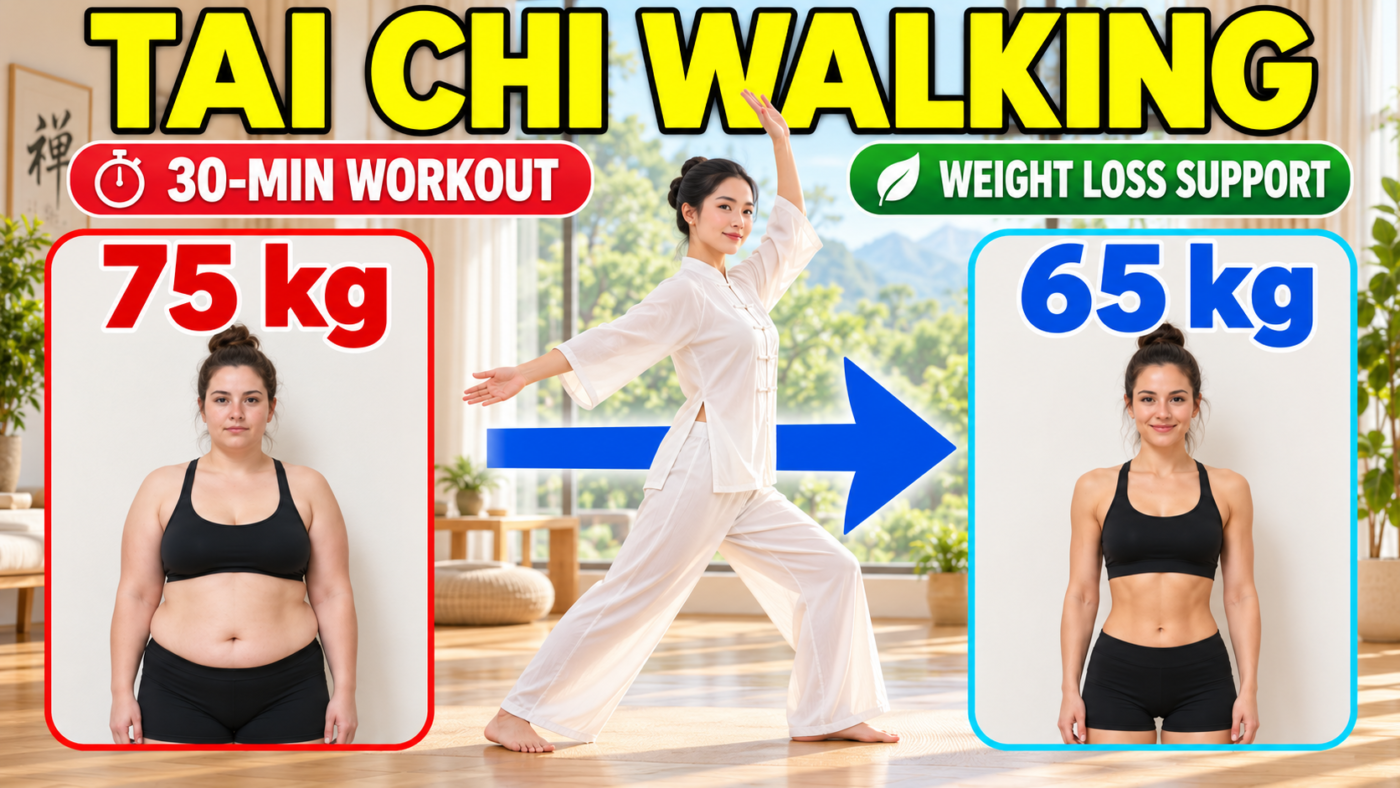 Tai chi walking for weight loss with a 30-minute low-impact standing workout
