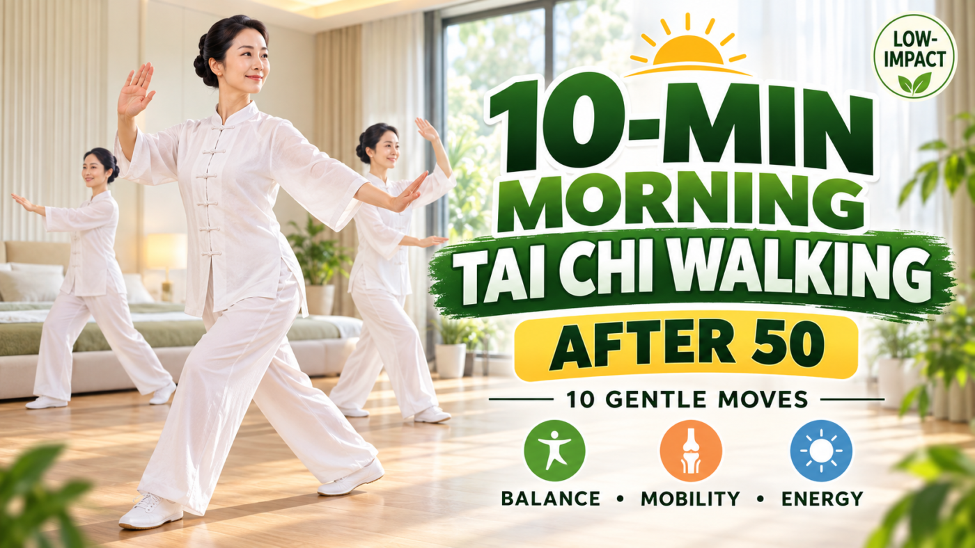 Morning tai chi walking after 50 with 10 gentle low-impact standing exercises