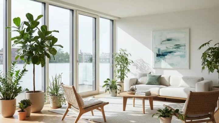 Healthy modern home interior with natural light, ventilation and low-clutter living space
