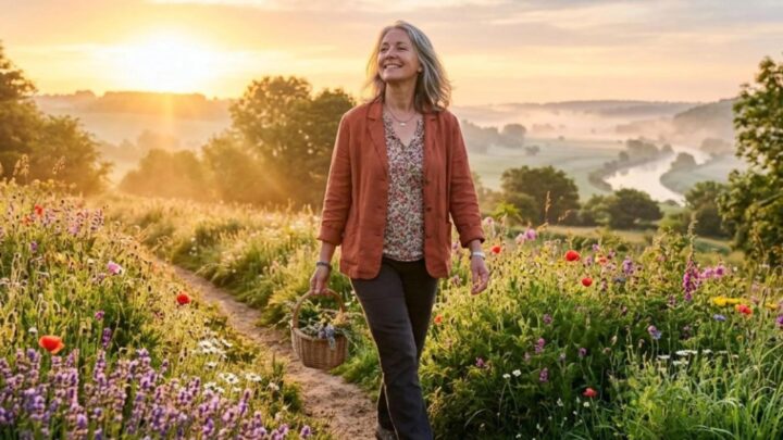 Person walking along a peaceful sunlit path, representing the journey of finding purpose in life and building meaningful daily habits.
